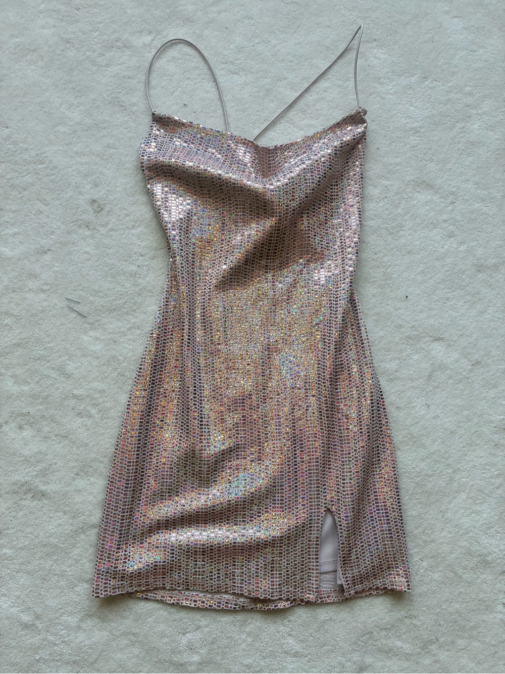 City Studio Iridescent Sequin Pink Mini Dress